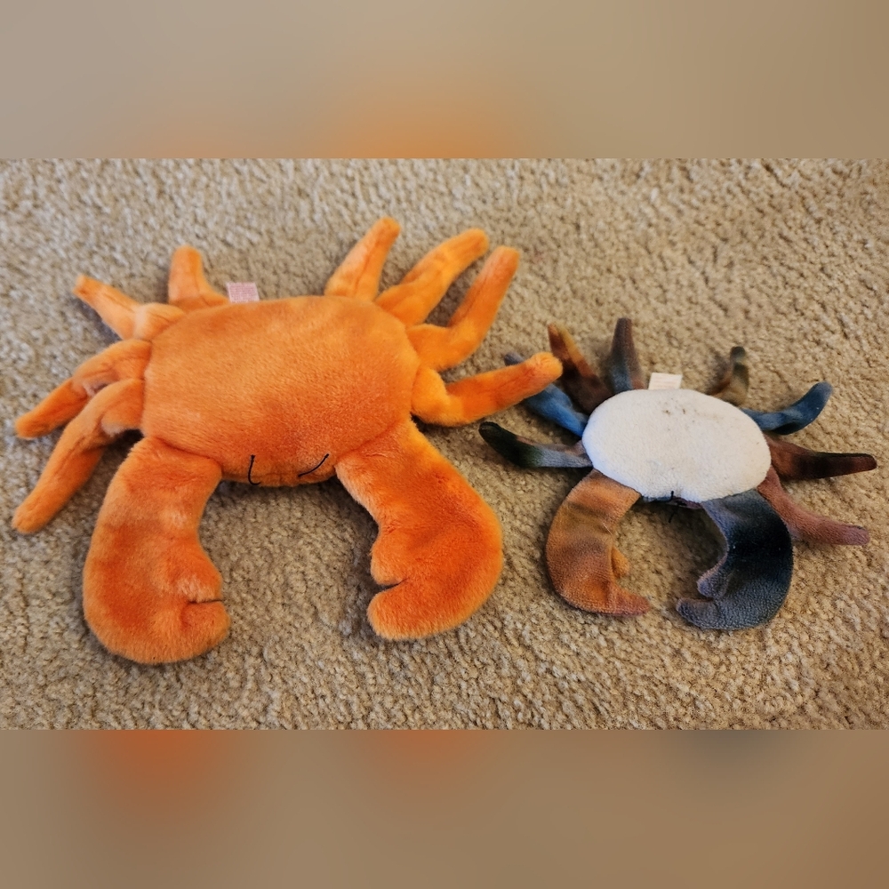 Lot Of 2 Beanie Babies 1996 + 1998 Claude + Digger The Crab #MM - Picture 2 of 4